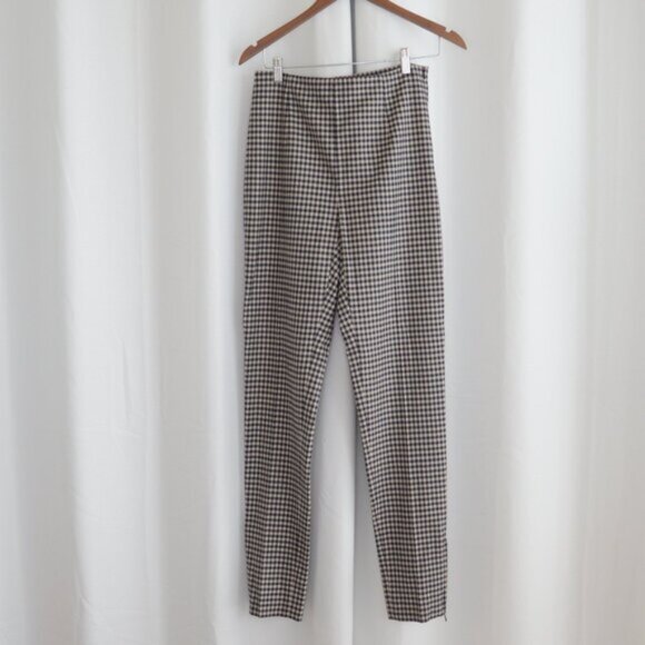 MaxMara Virgin Wool Gingham Tailored Pants Sz 8 - Picture 2 of 8